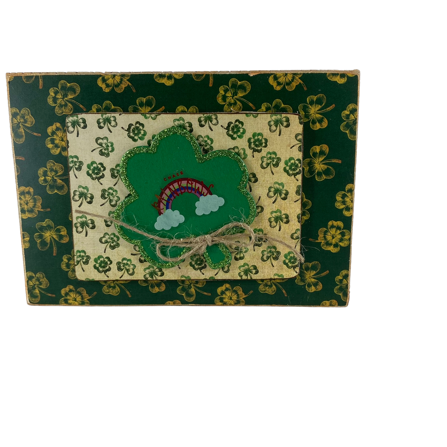 AGD St Patricks Decor- Chase Rainbows Gnome Reversible Block Sign