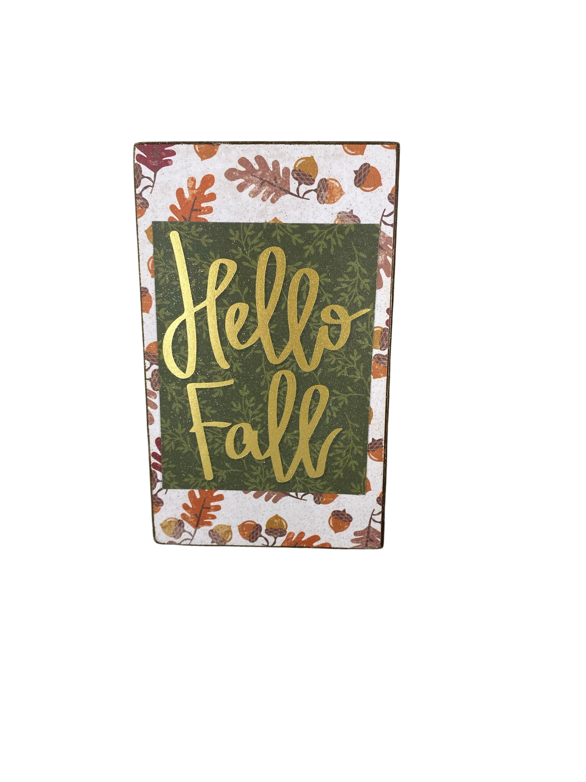 AGD Fall Decor - Give Thanks Hello Fall Reversible Wood Block Sign