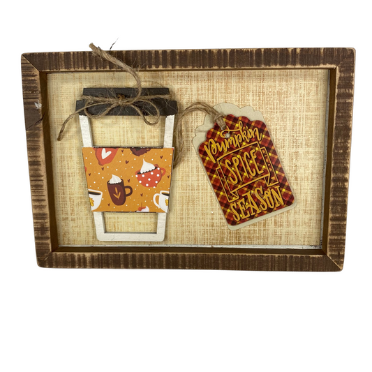 AGD Fall Decor - Perfect Pumpkin Spice Season Reversible Inset Wood Sign