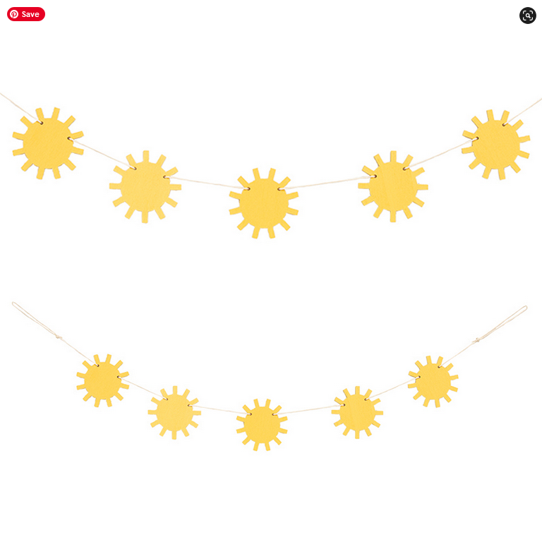 CWI Summer Decor - Sun Shine Tier Tray Mini Small Banner Garland Clip