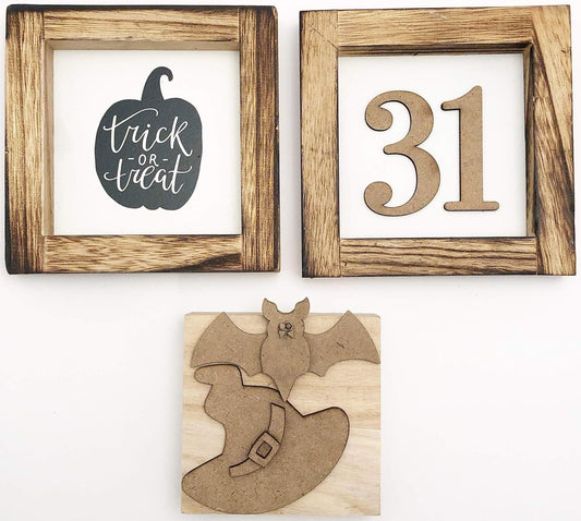 FD Craft Supply - DIY Halloween Witch Bat Oct 31 Sign Kit