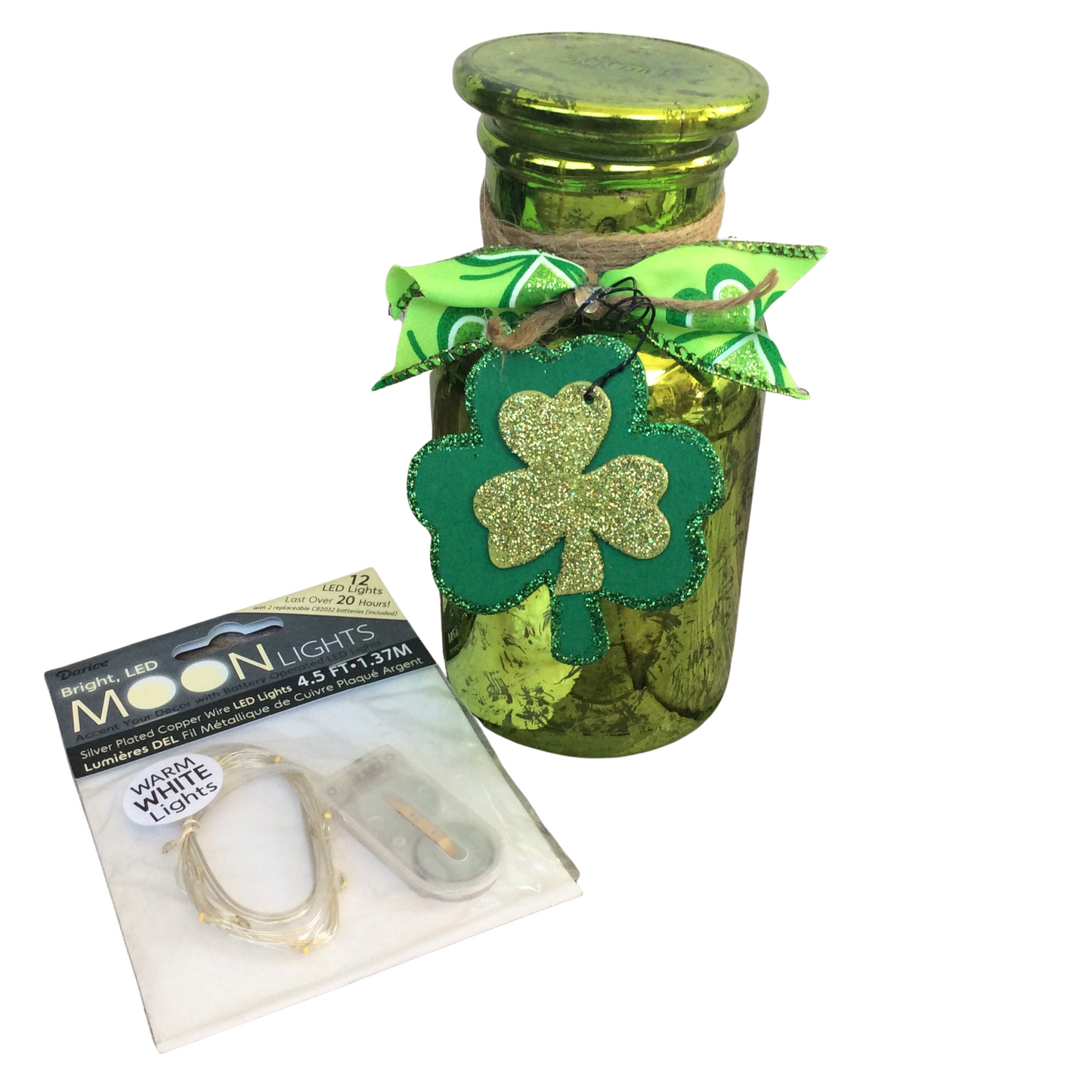 AGD Saint Patrick's Decor  – Shamrock Green Mercury Glass Display