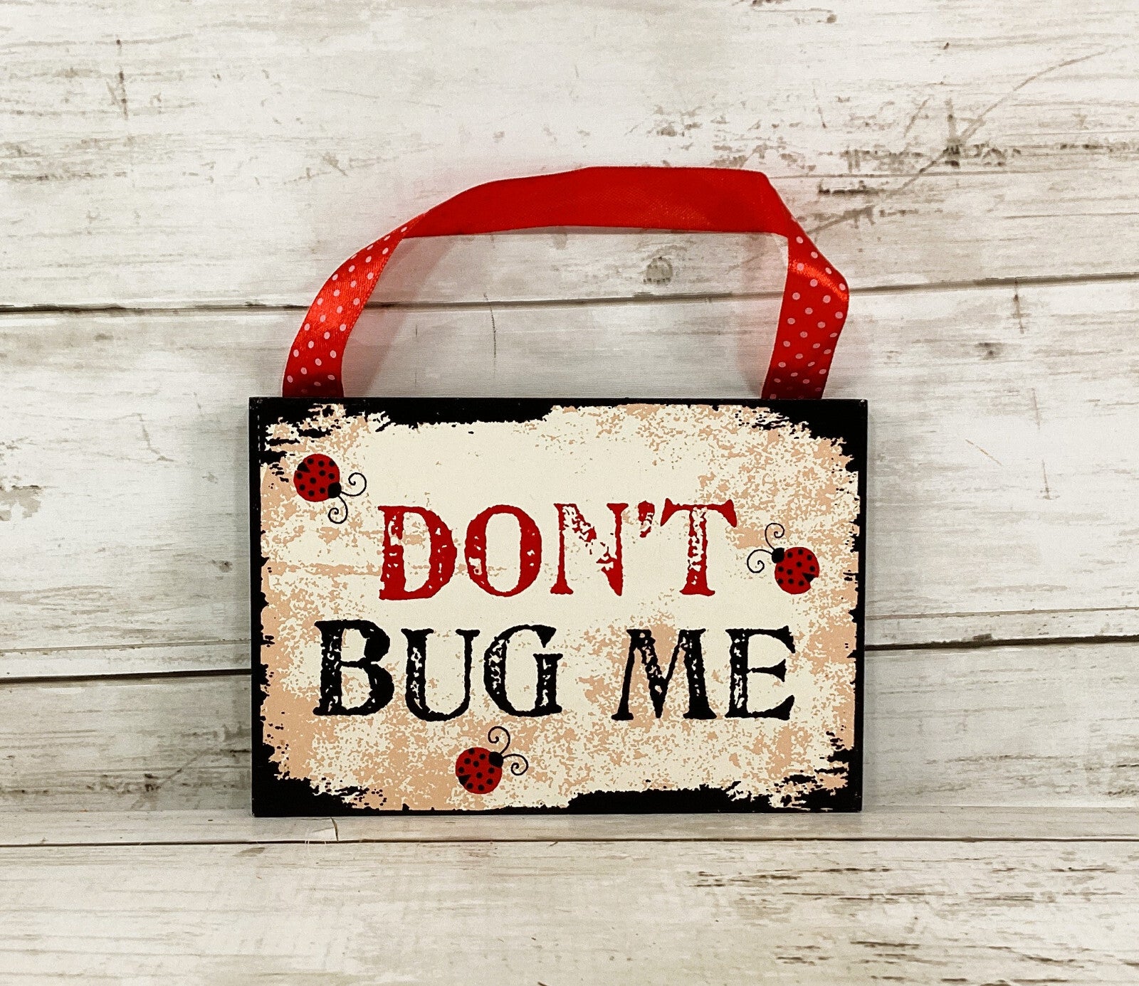 OWI Summer Decor -  Lady Luck Ladybug Small Sign Ornament