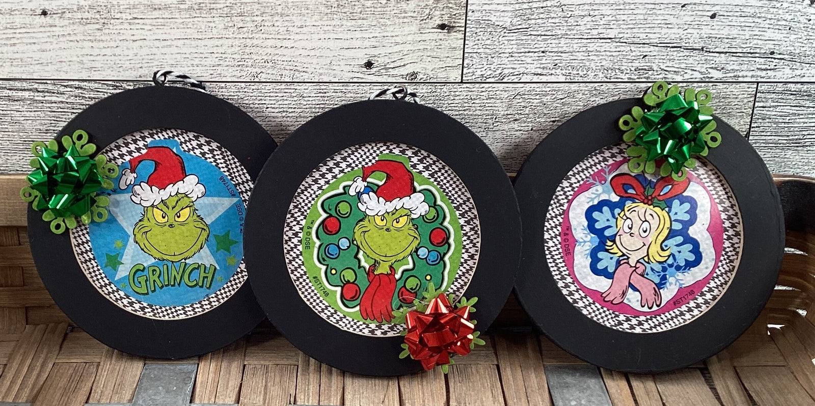 AGD Christmas Decor -  Whimsy Green Monster Ornaments 5pc Set