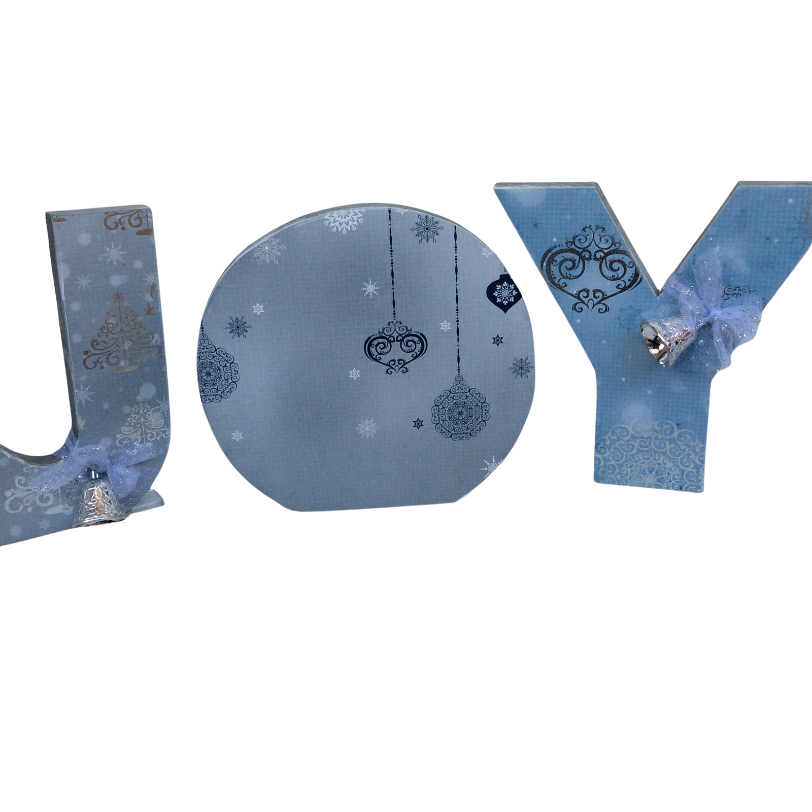 AGD Christmas Decor - Silver Blue Winter Joy Tabletop Sign