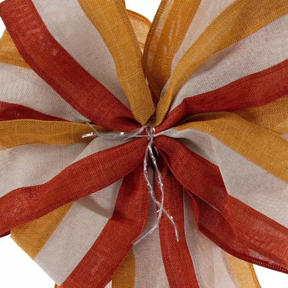 HL Fall Craft Supply - Pre-Made Rust Mustard Yellow Warm White Wreath Bow