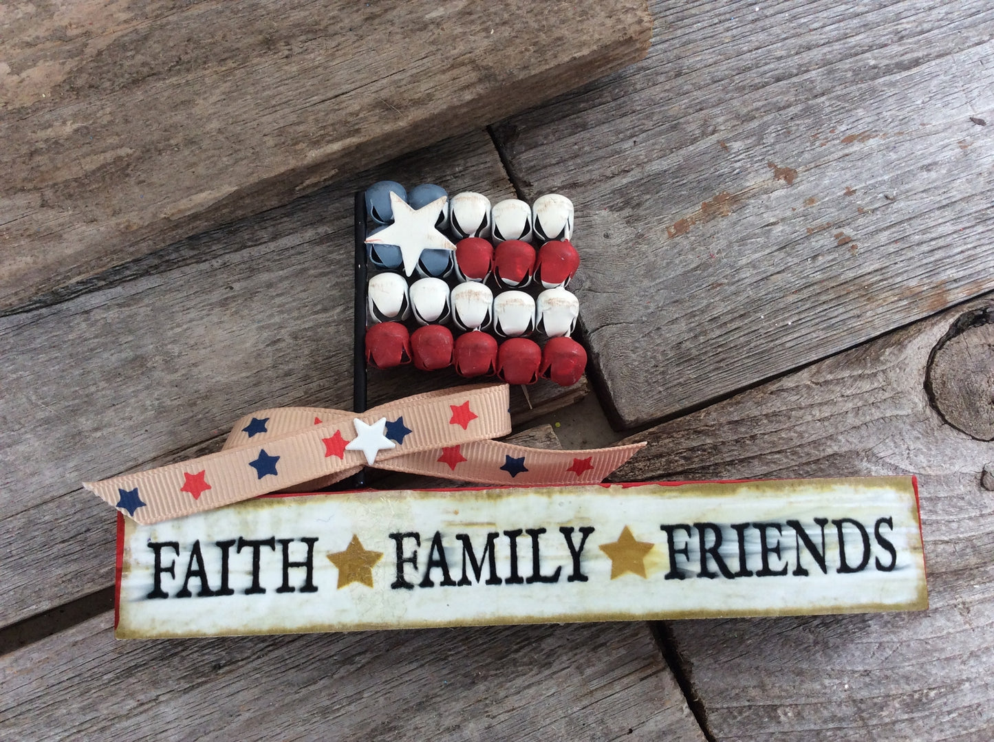 AGD Patriotic Decor - Prim Faith Family Friends Mini Block
