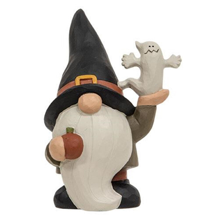 BB Halloween Decor - Resin Gnome with Ghost Figurine