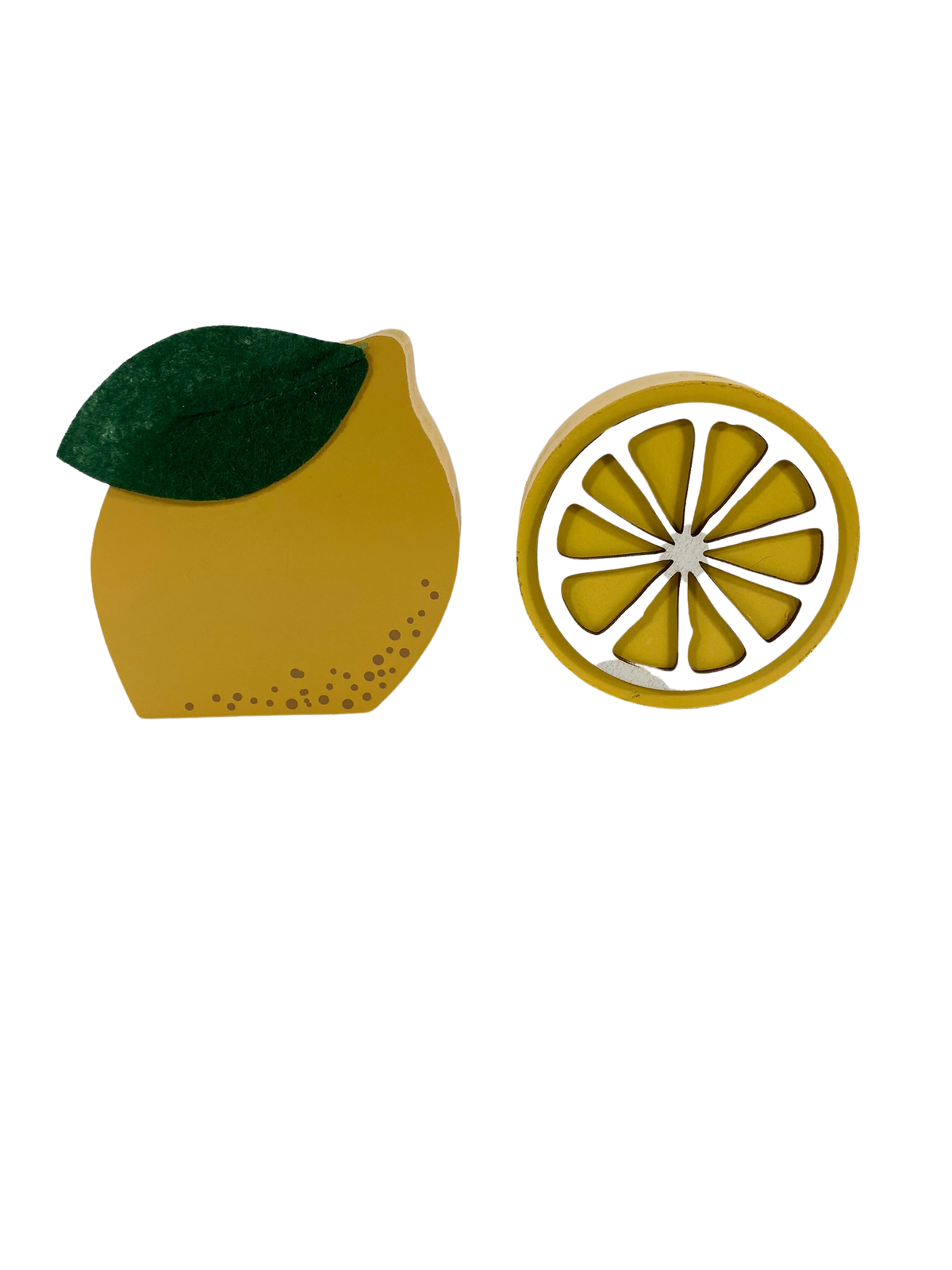 AGD Summer Decor - Lemon Theme Tier Tray Chunky Wood Sitters 3pc