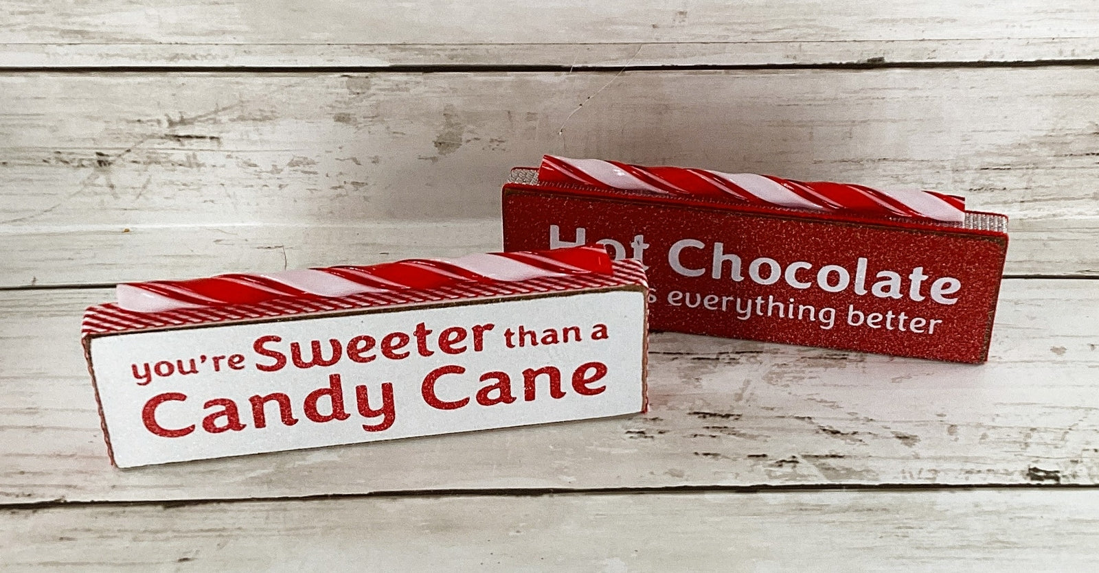 AGD Christmas Decor - Candy Cane Hot Cocoa Theme Bar Tier Tray 4PC