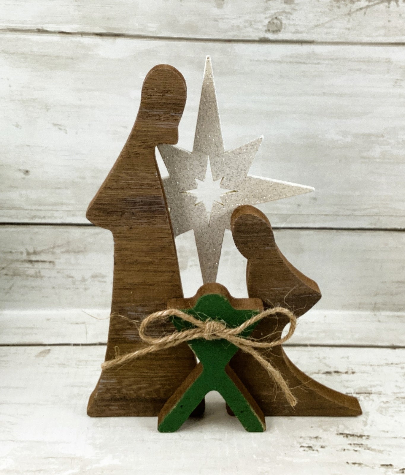 AGD Christmas Decor - Nativity Holy Family Manger Farmhouse Set 3pc