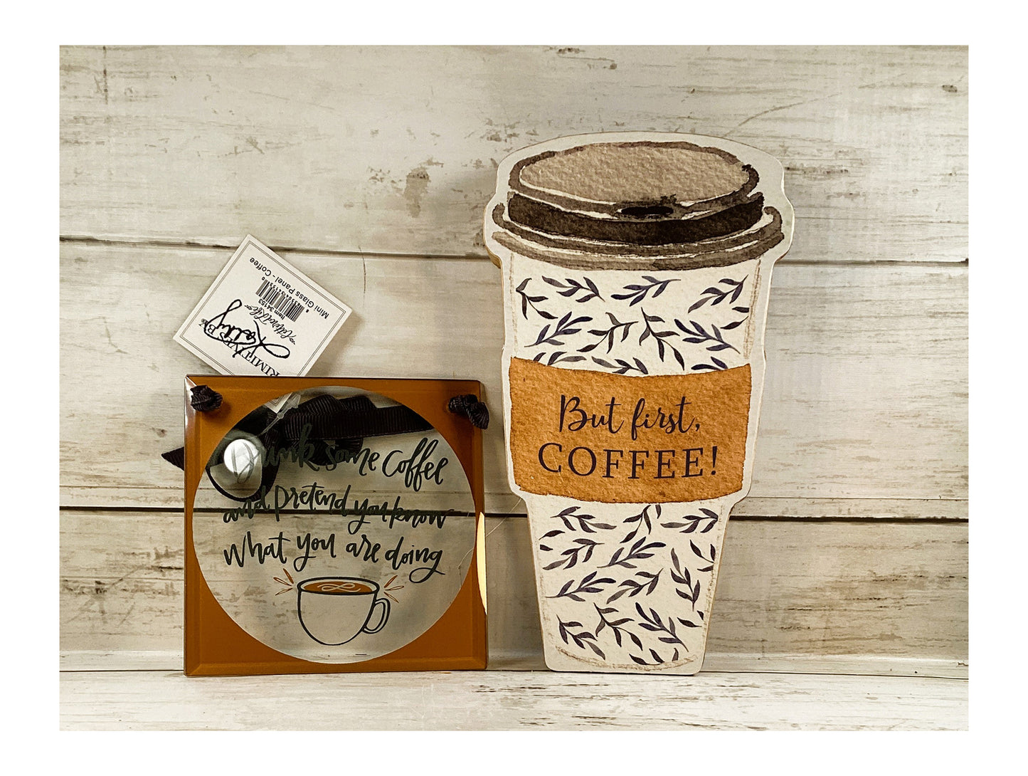 PBK Home Decor - Snark Drink Coffee Saying Glass Ornament