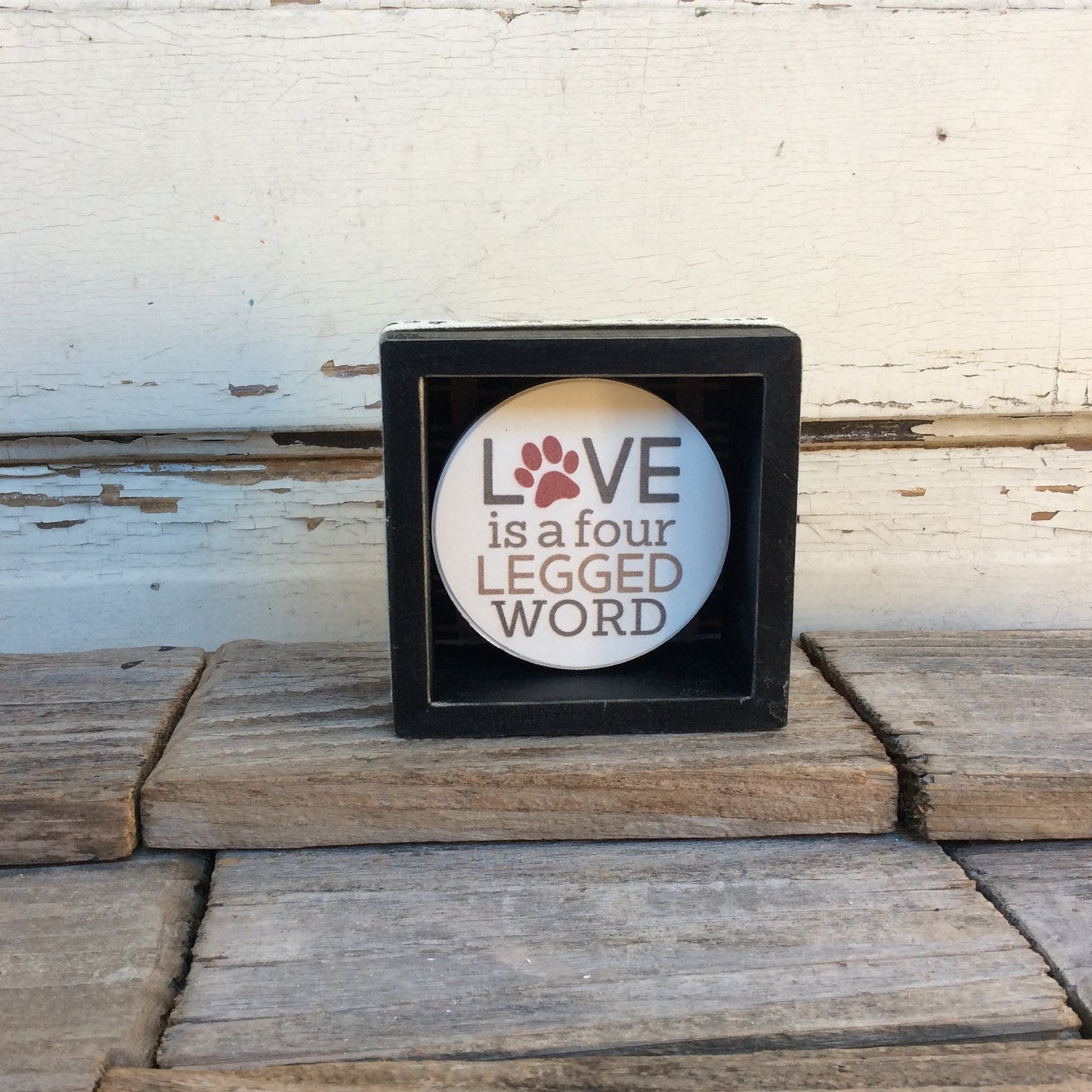 AGD Valentines Decor - Love Four Legged Word Dog Box Sign
