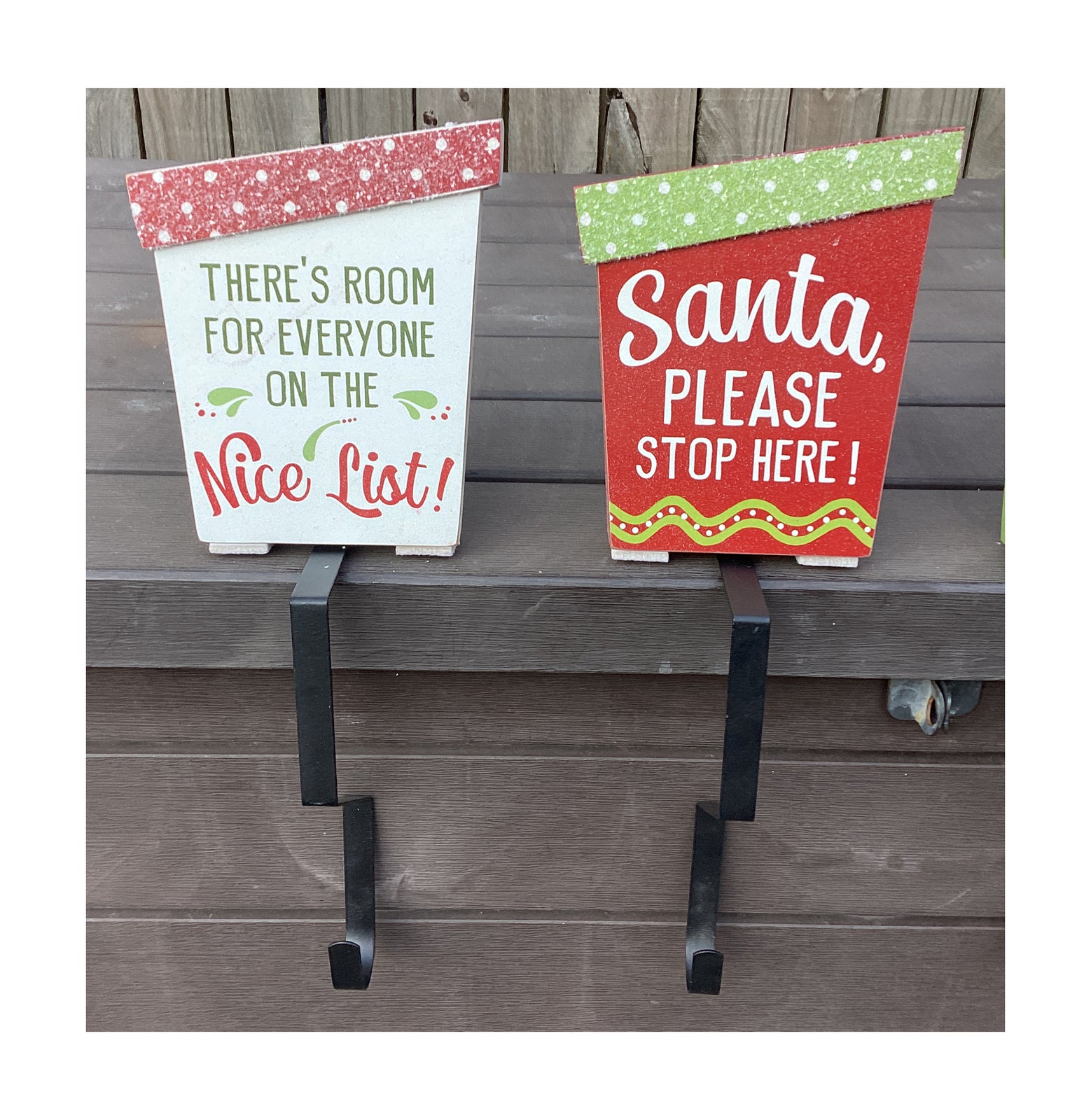 AGD Christmas Decor - Whimsy Elf Elves Santa Stocking Holders 4pc Set