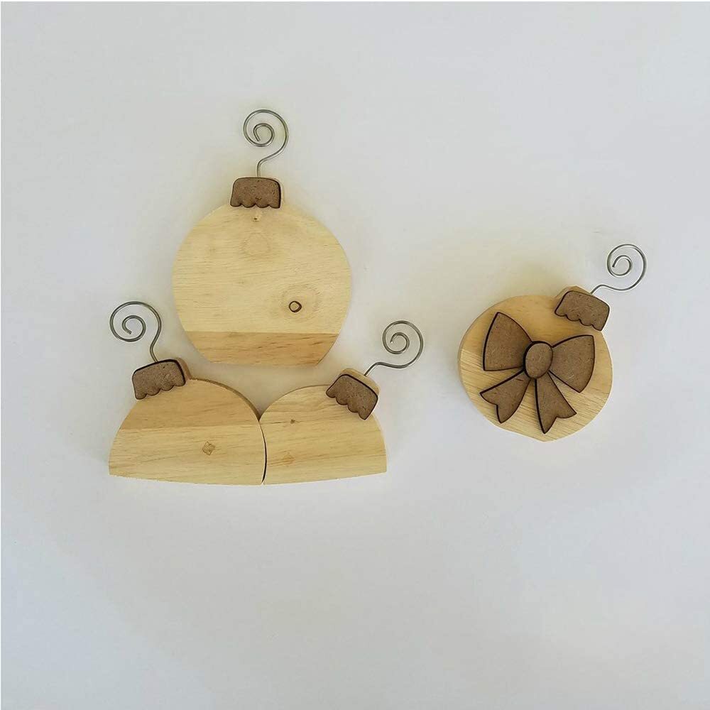FD Christmas Craft Decor - DIY Wood Ornaments 4pc Set