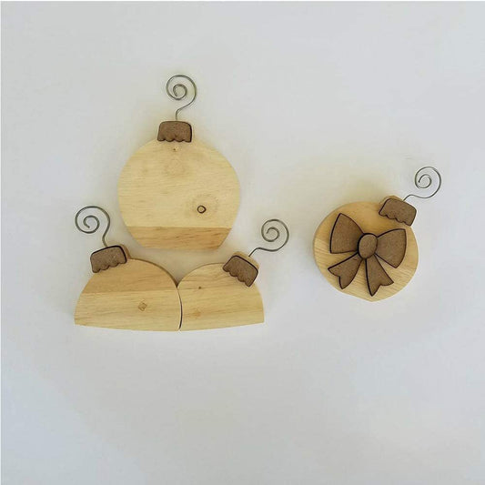 FD Christmas Craft Decor - DIY Wood Ornaments 4pc Set