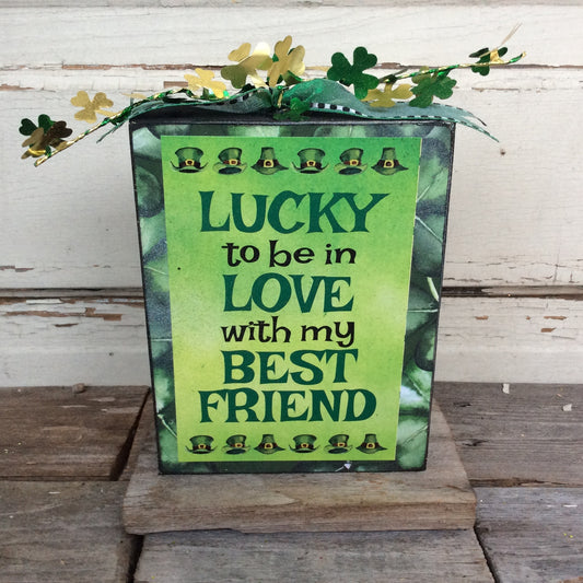 AGD Saint Patrick's Decor  – Lucky Love Friend Box Sign