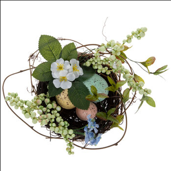 HL Easter Decor - Berries and Eggs Floral Spring Birds Nest