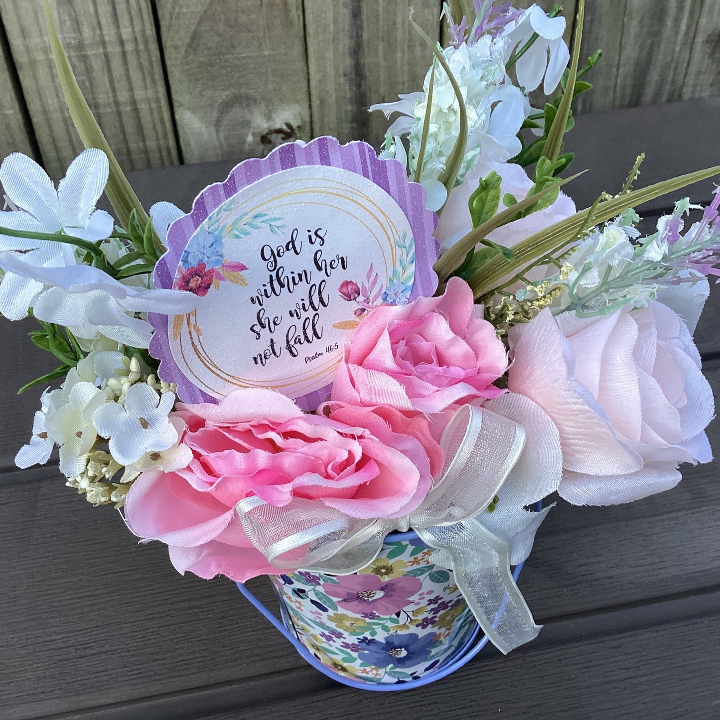 AGD Spring Decor - Mother's Day Psalm 46:5 Floral Display