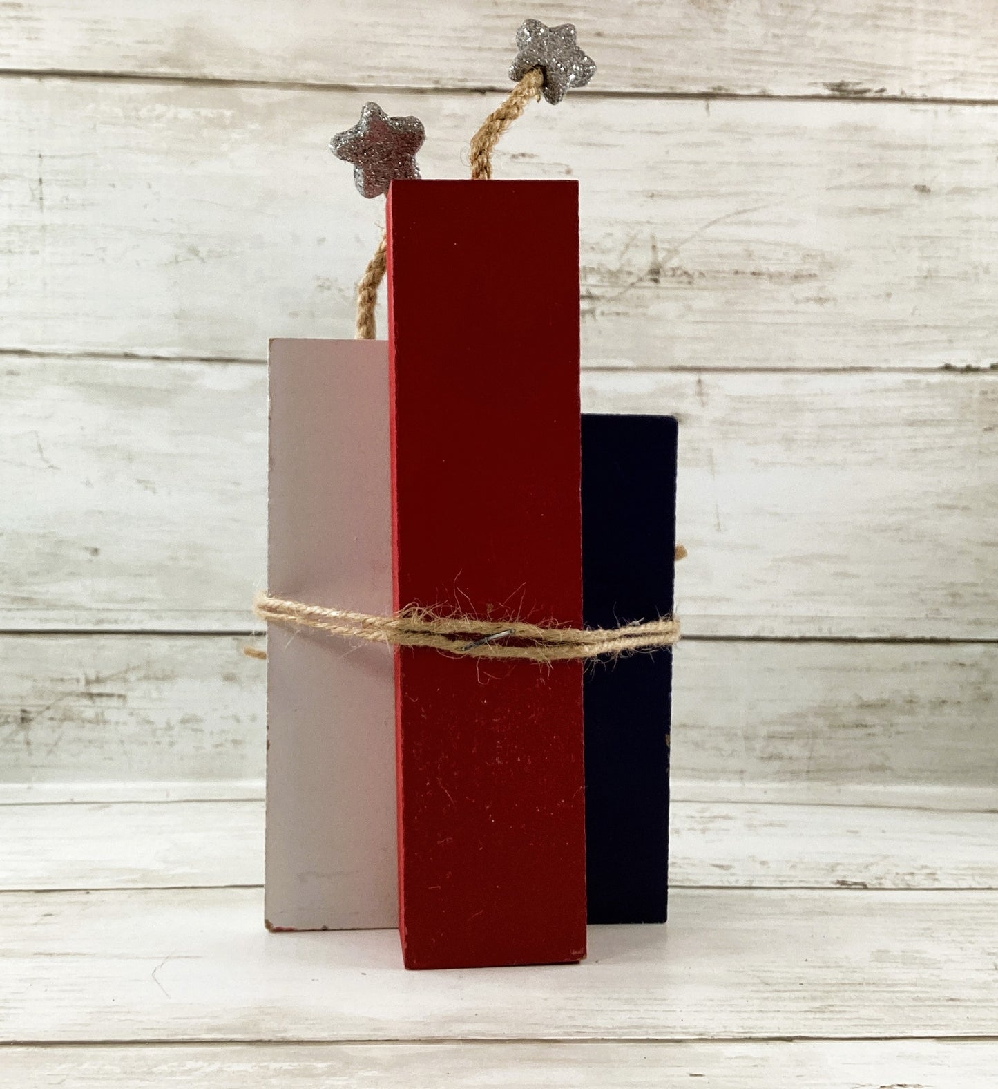AGD Patriotic Decor - July 4th Chunky Wood Show Me Firecracker Block Sign