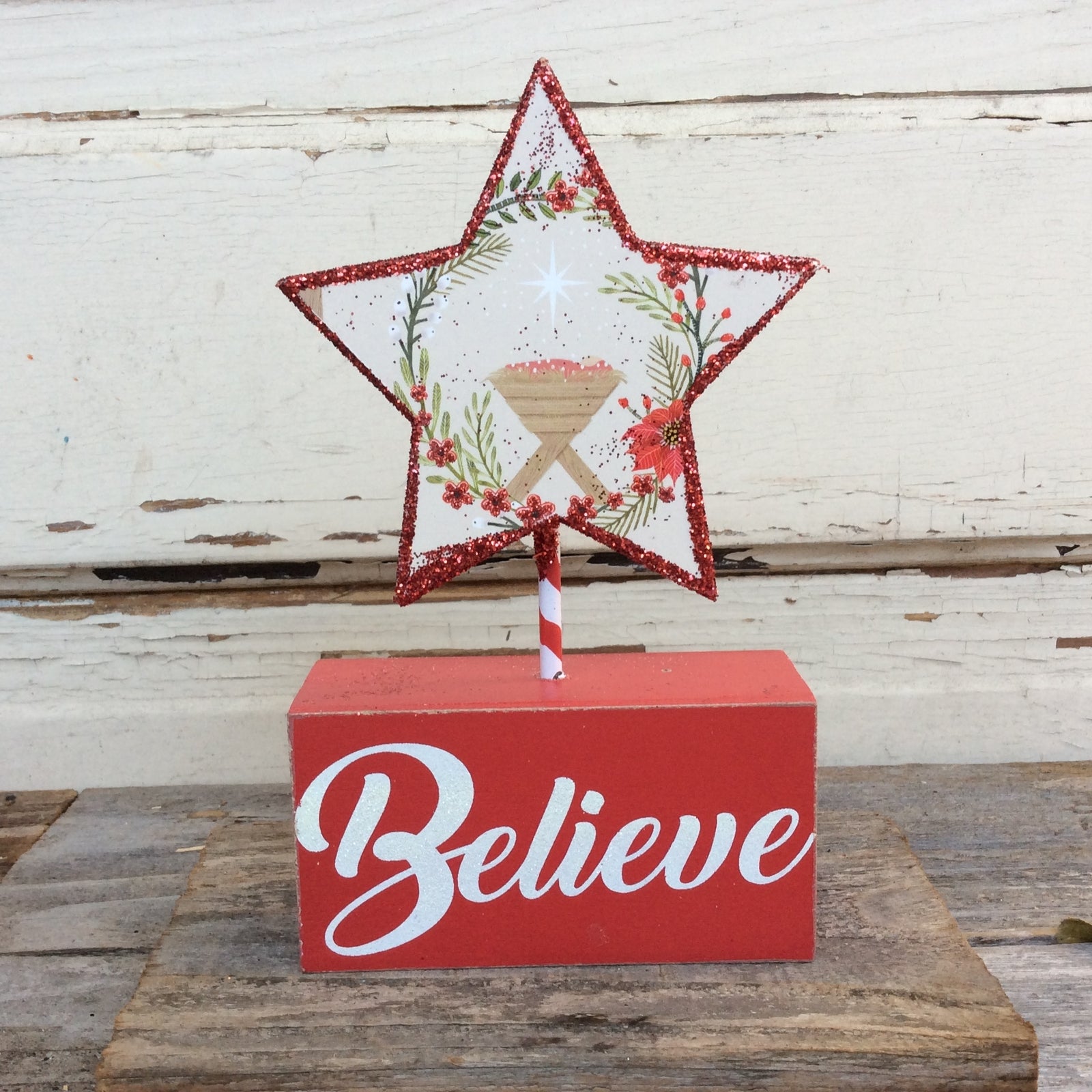 AGD Christmas Decor – Believe Nativity Manger Star