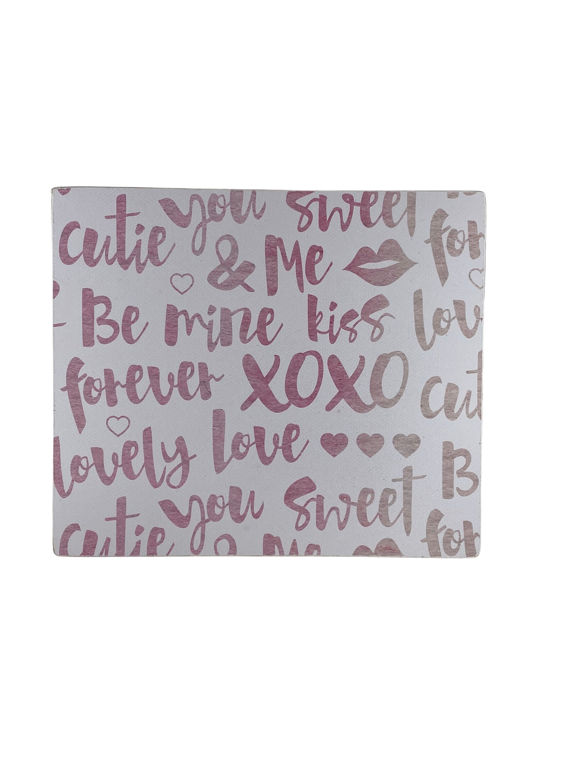 AGD Valentines Decor - Be Mine You & Me XOXO Reversible Block Sign