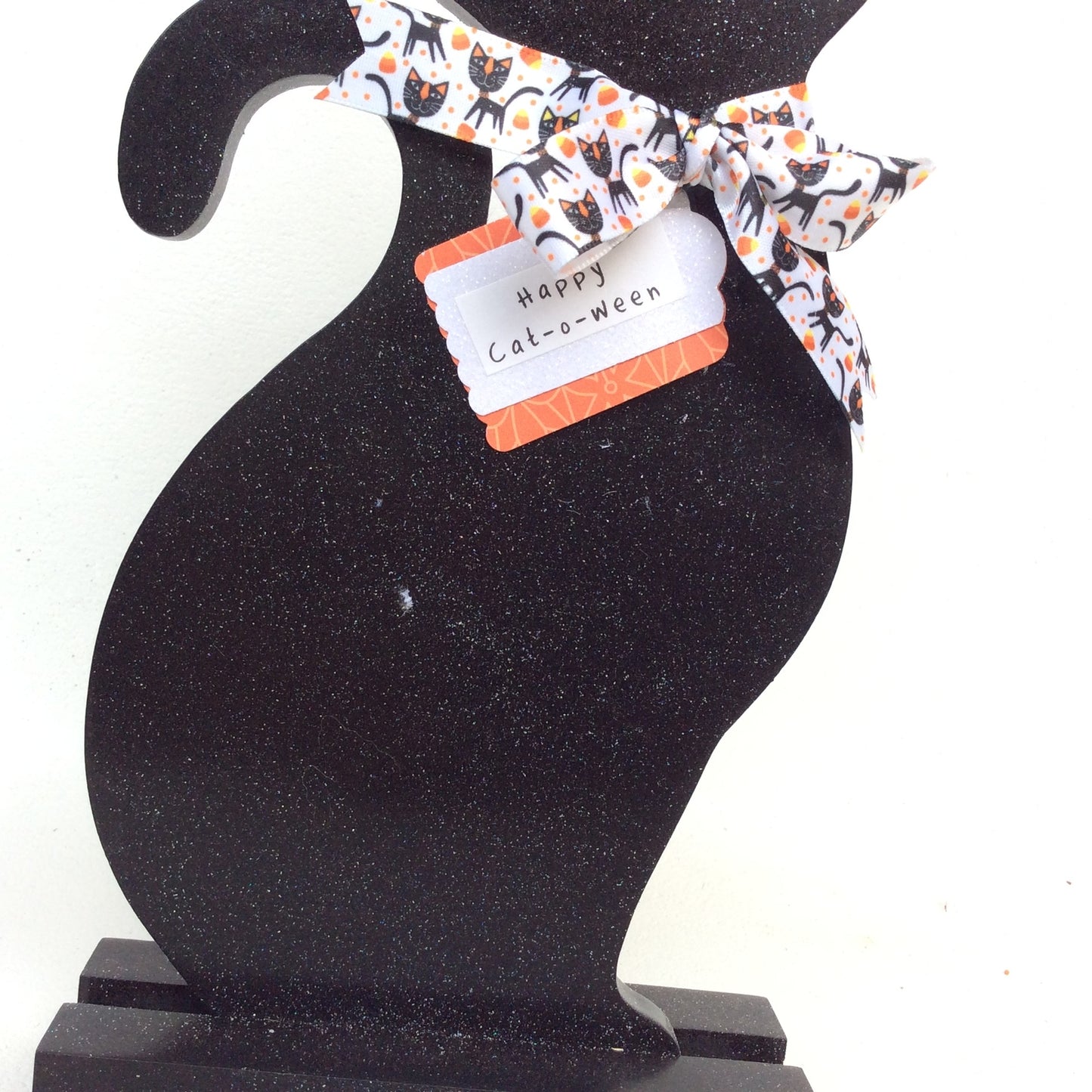 AGD Halloween Decor - Black Cat Wood Cat O Ween Tabletop Display