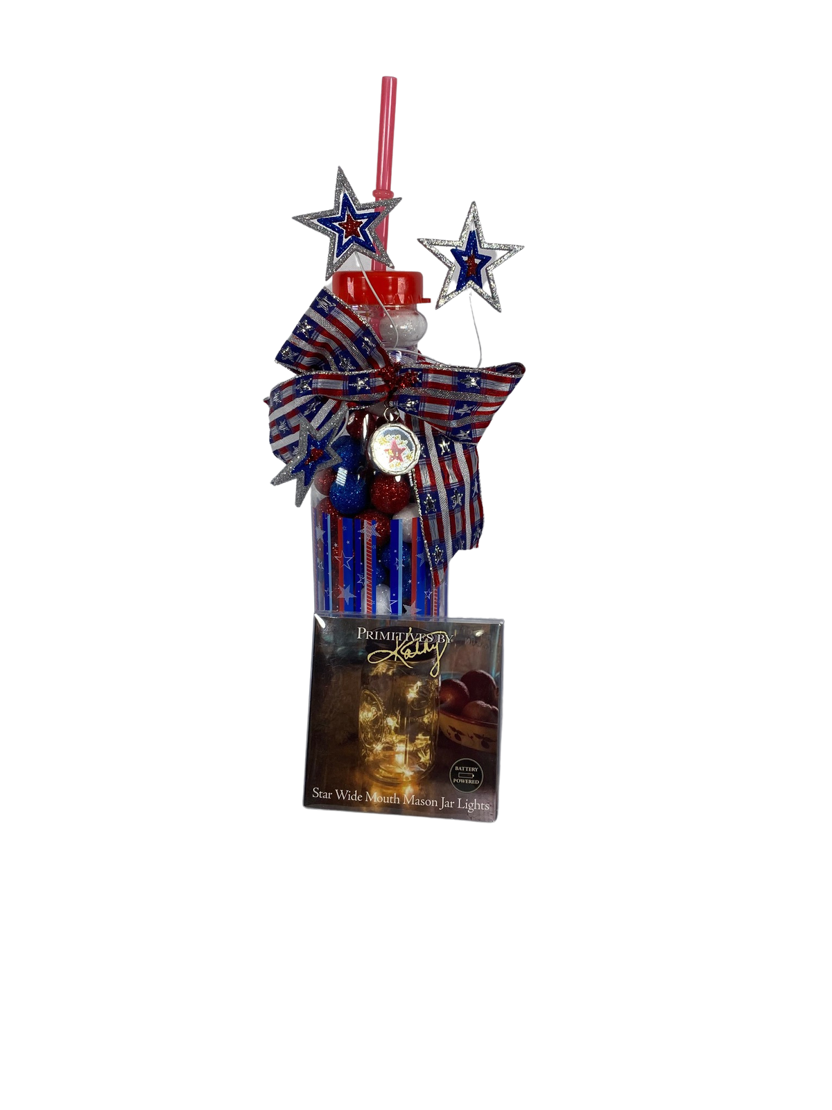 AGD Patriotic Decor - July 4th Lighted Bottle Display