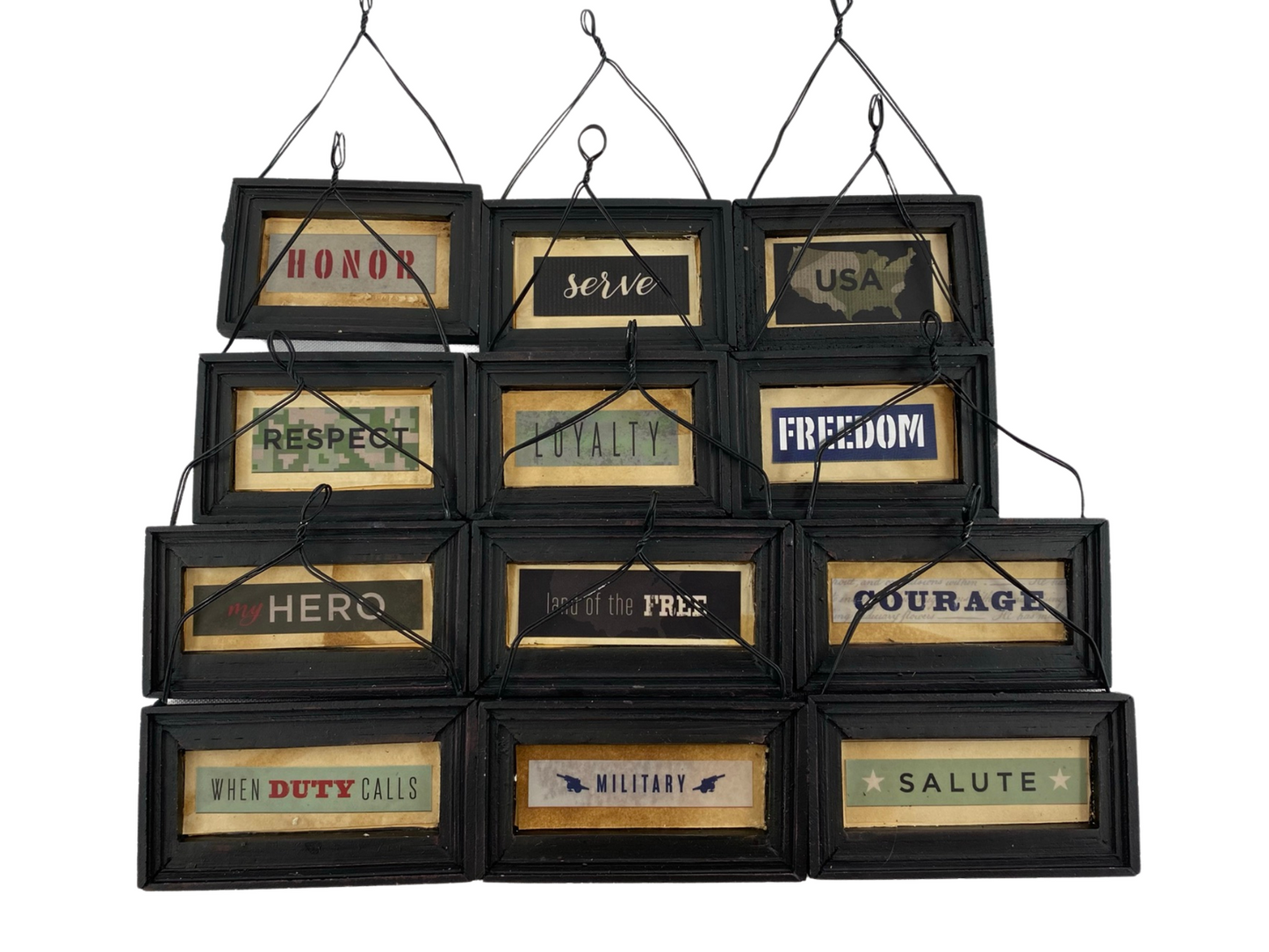 AGD Patriotic Decor - Soldier Veteran Memorial Day Small Ornaments 12pc