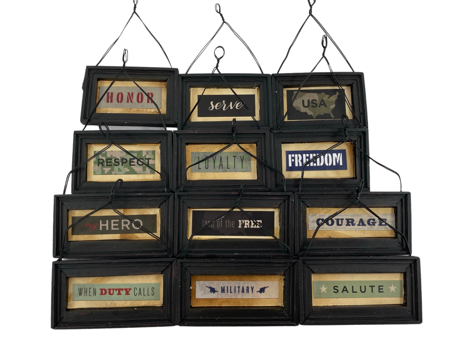 AGD Patriotic Decor - Soldier Veteran Memorial Day Small Ornaments 12pc