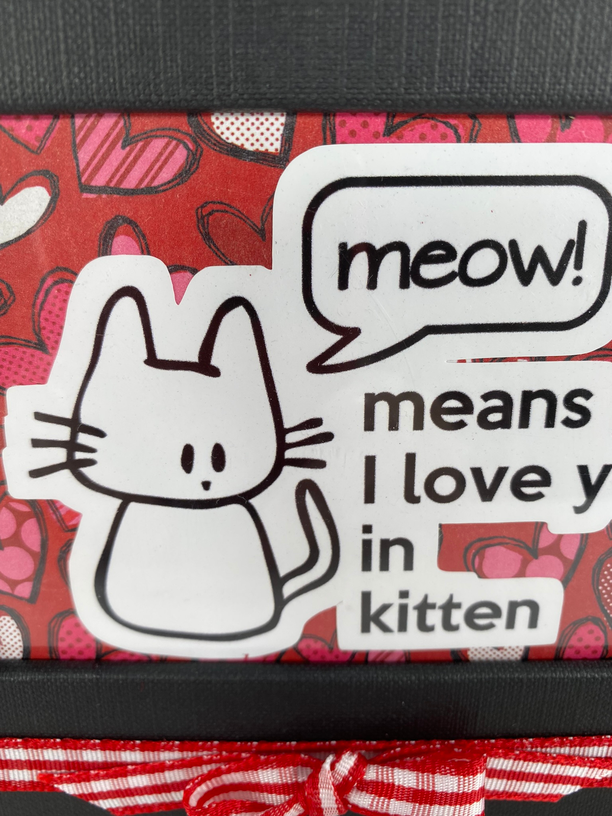 AGD Valentines Decor - Meow Means I Love You in Kitten Sign