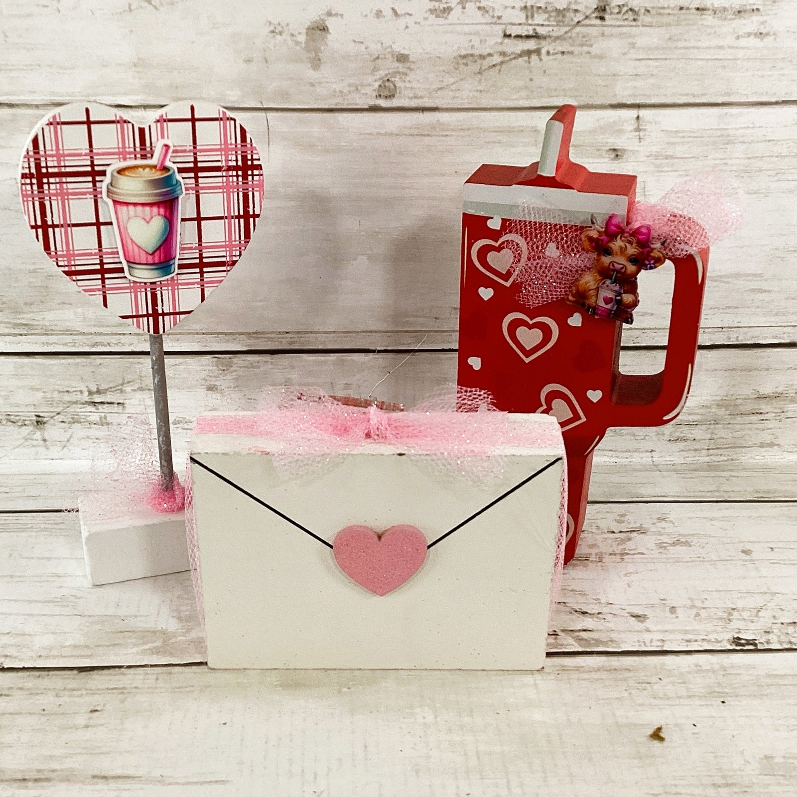 AGD Valentines Decor - Love You a Latte Coffee Cup Tier Tray 3pc