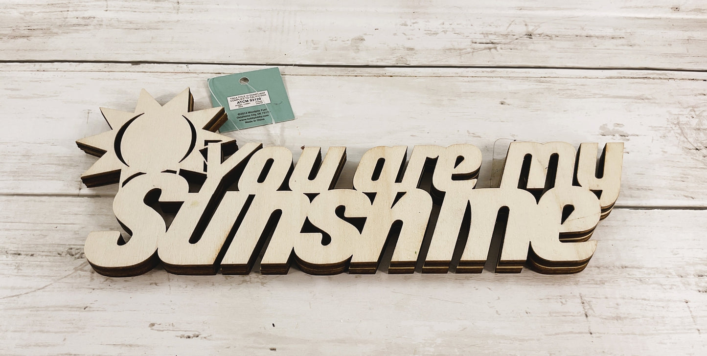 HL Craft Supply - You Are My Sunshine Unfinished Wood Sign 9.5-inch