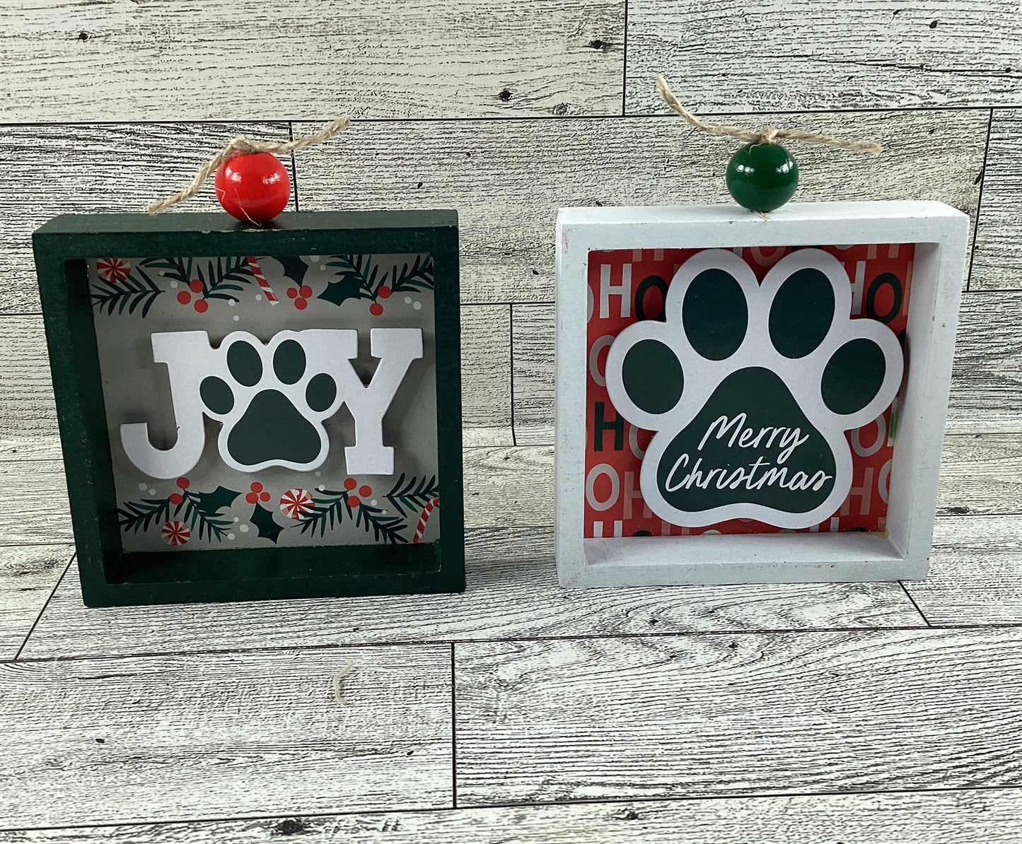 AGD Christmas Decor - Pet Paw Joy Merry Tier Tray 2pc Set