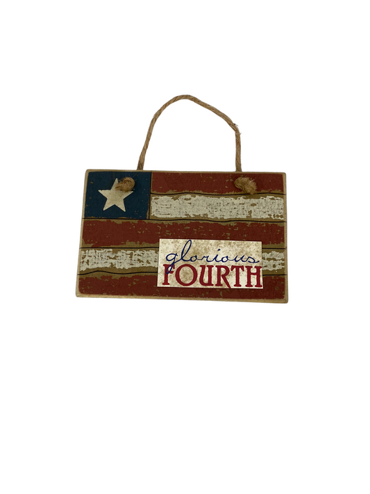 AGD Patriotic Decor - Glorious Fourth July 4th Americana Flag Ornament