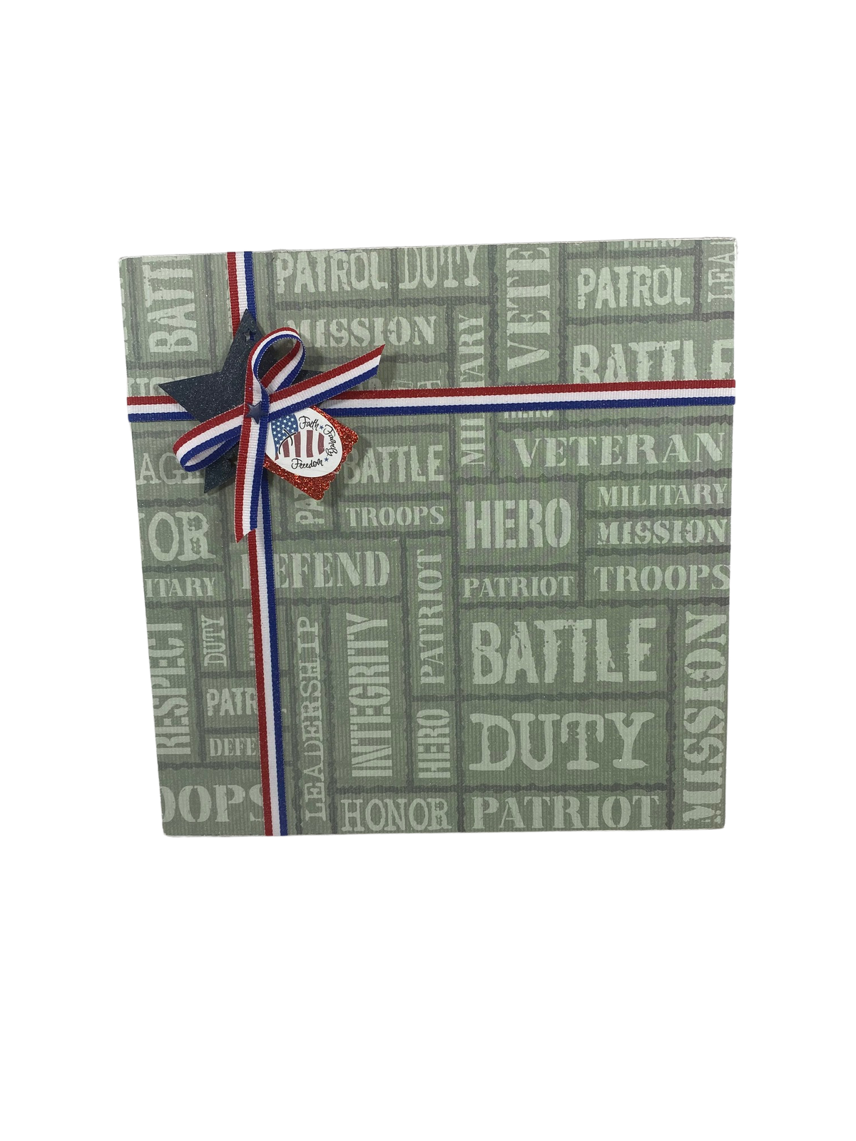 AGD Patriotic Decor - Patriot Soldier Duty Veteran Prim Box Sign