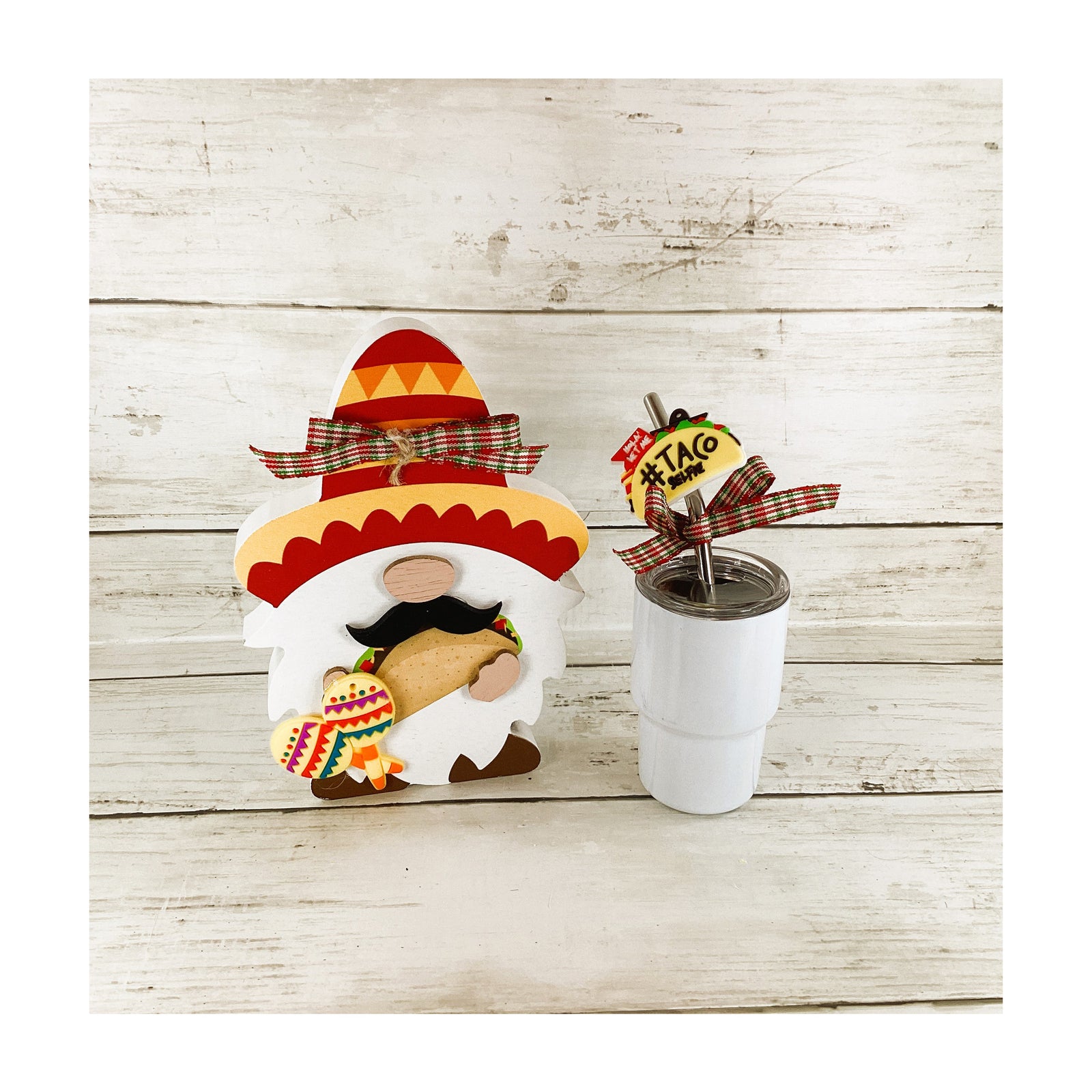 AGD Cinco De Mayo Decor - Taco Theme Chunky Gnome Tier Tray Decor 2pc