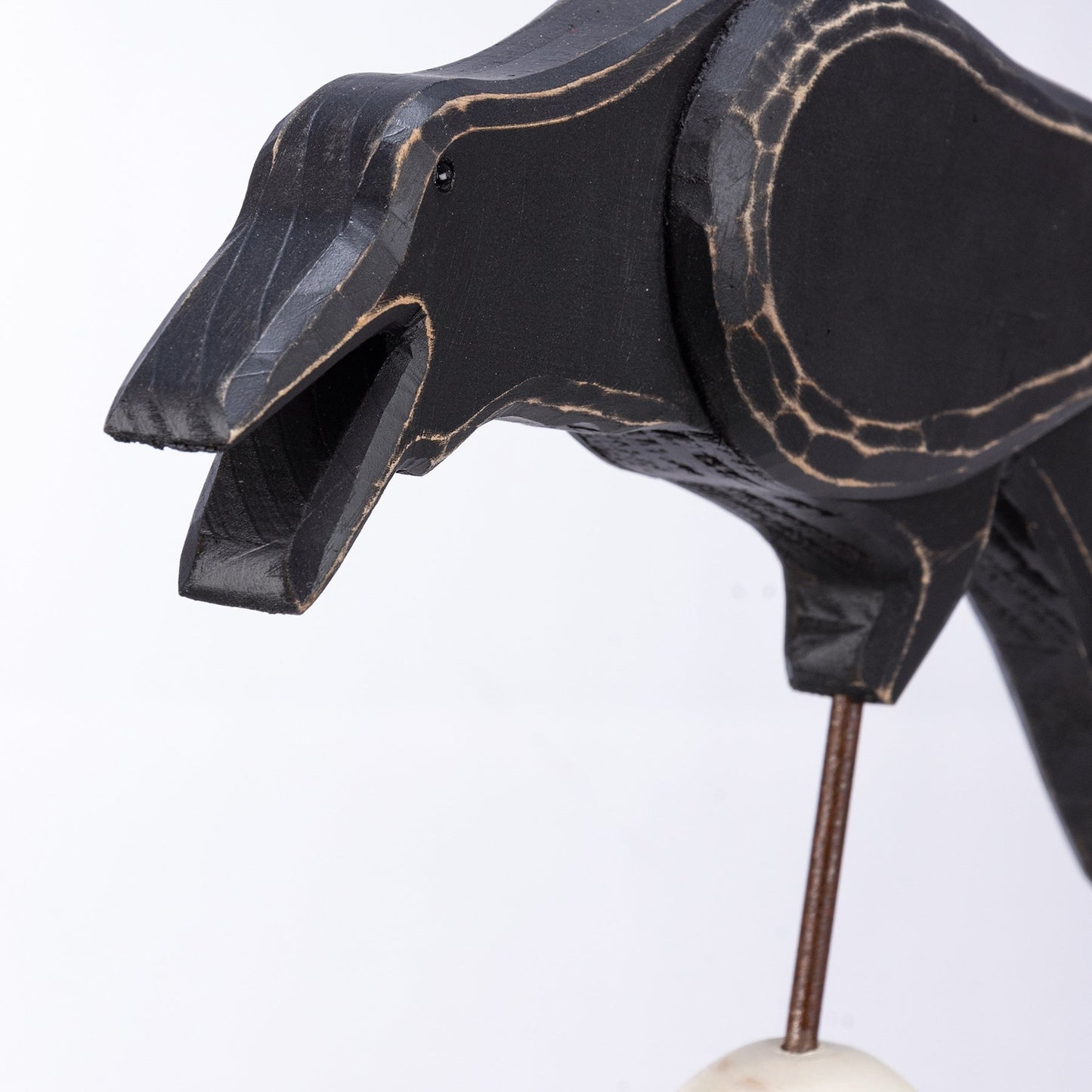 PBK Halloween Decor - LG Cawing Black Crow Bird on Finial Sitter