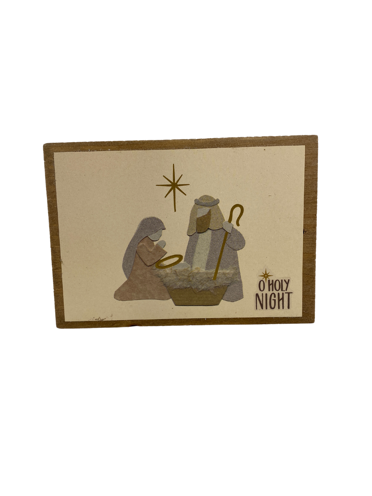 AGD Christmas Decor - Farmhouse O Holy Night Nativity Block Sign