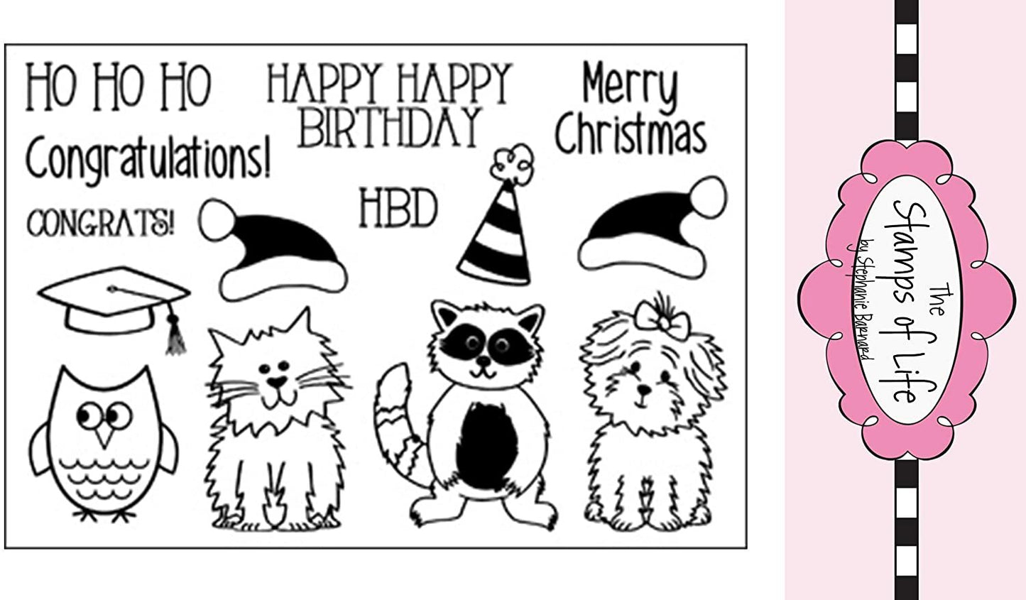 Stamps of Life Stamps & Die Cut Set - Christmas Themed Critters