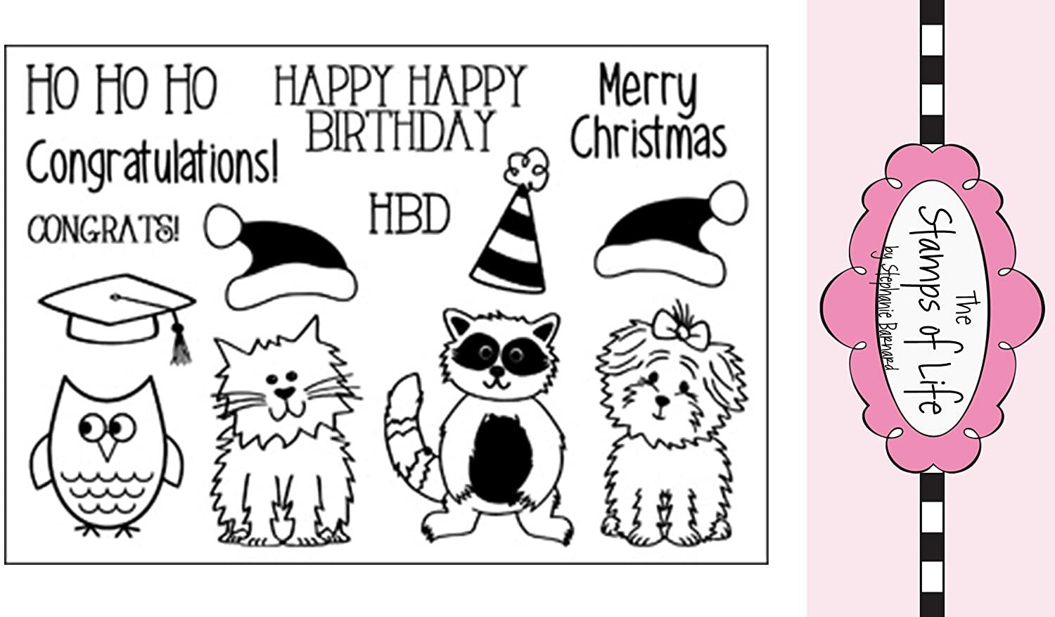 Stamps of Life Stamps & Die Cut Set - Christmas Themed Critters