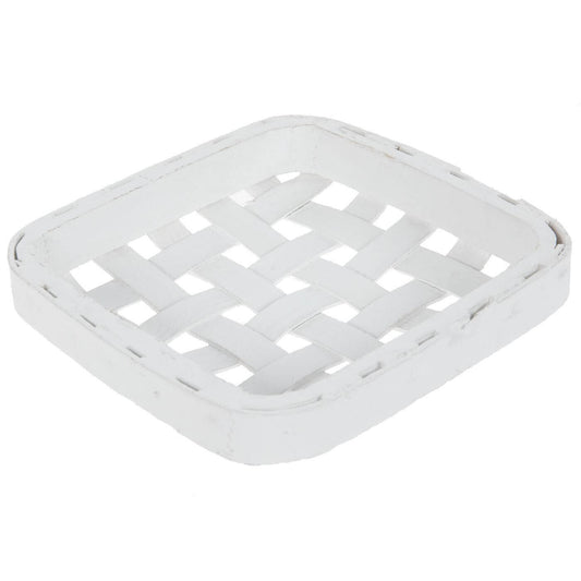 HL Easter Decor - (1) DIY Small White Tobacco Basket 6 x 6-inch