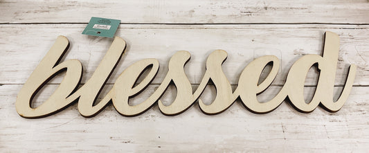 HL Craft Supply - Blessed Unfinished Wood Sign 9.5-inch