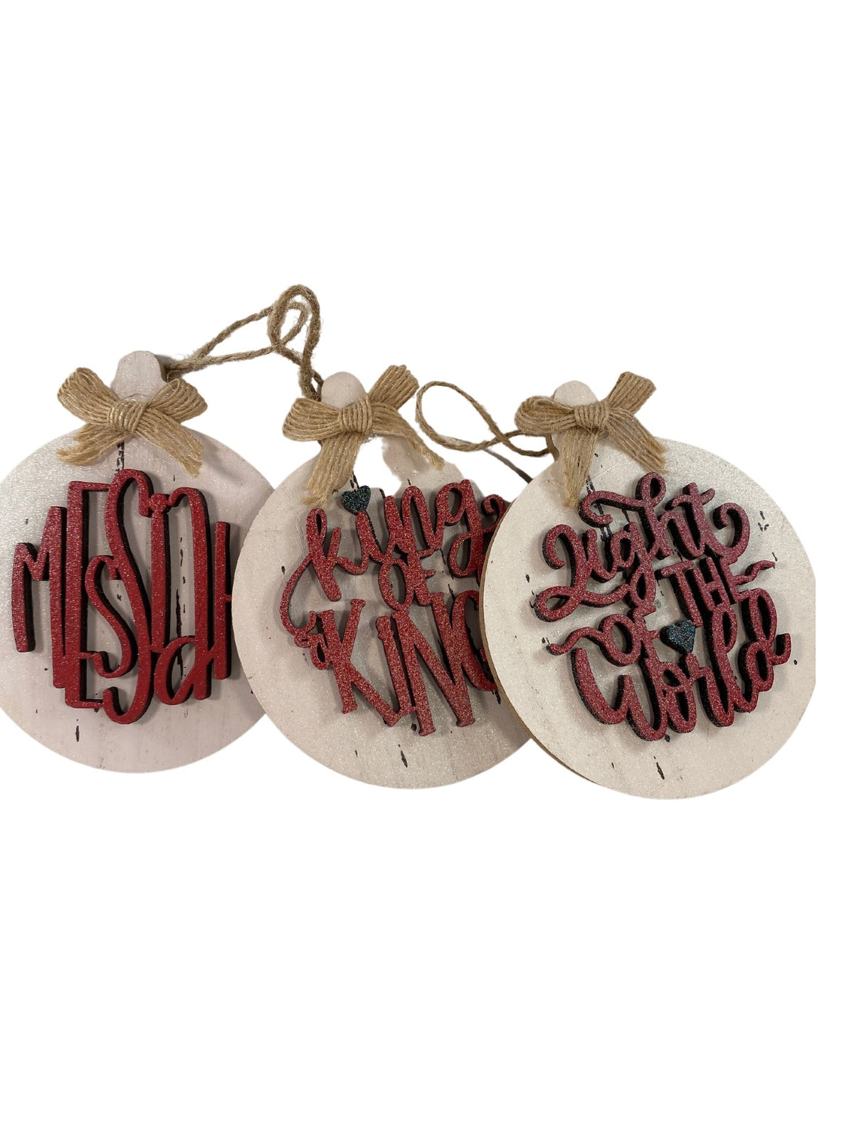 AGD Christmas Decor -  Names of God Advent Layered Wood Ornaments 12pc