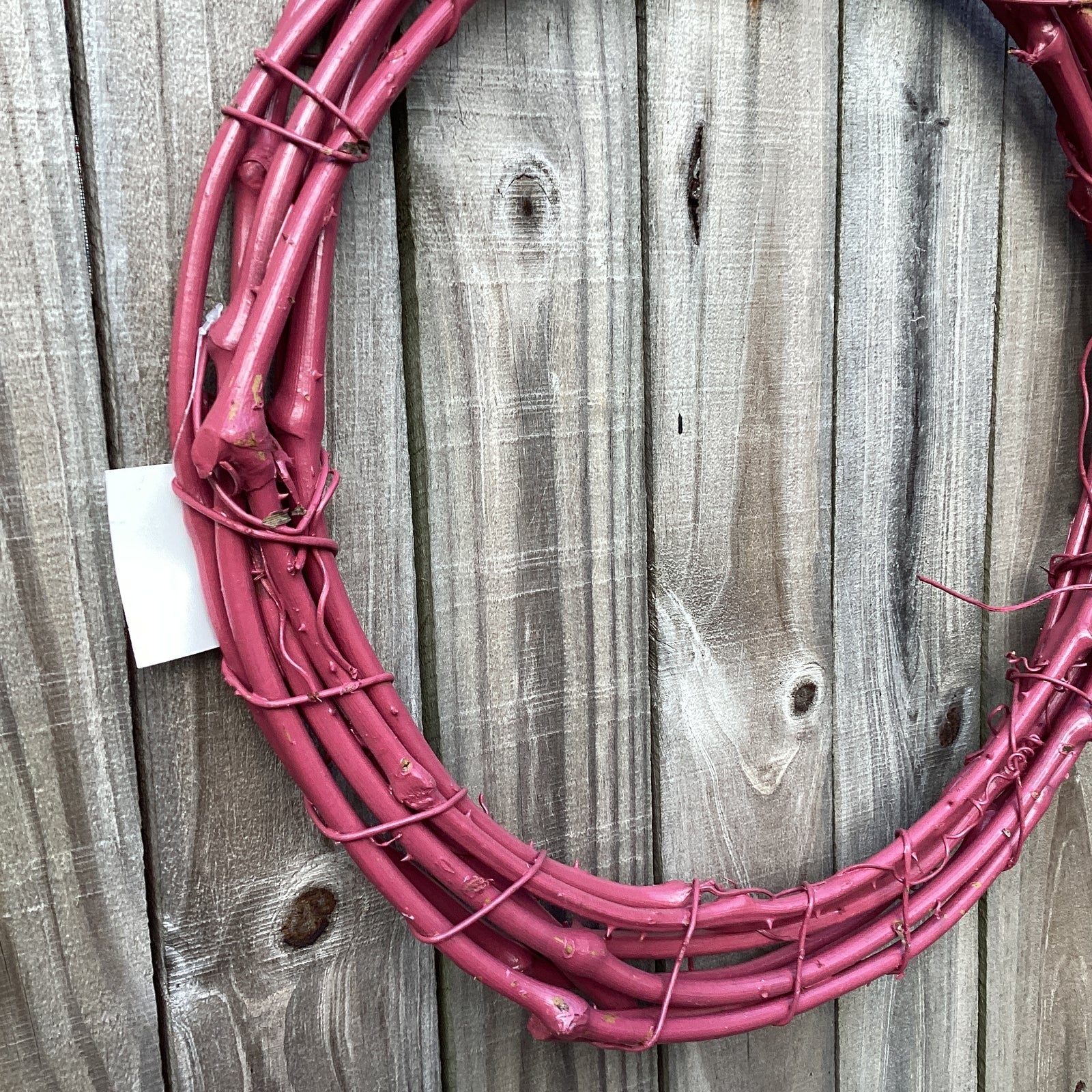 Darice Floral Craft Supply - 18-inch Pink Painted Grapevine Wreath 3pc Set