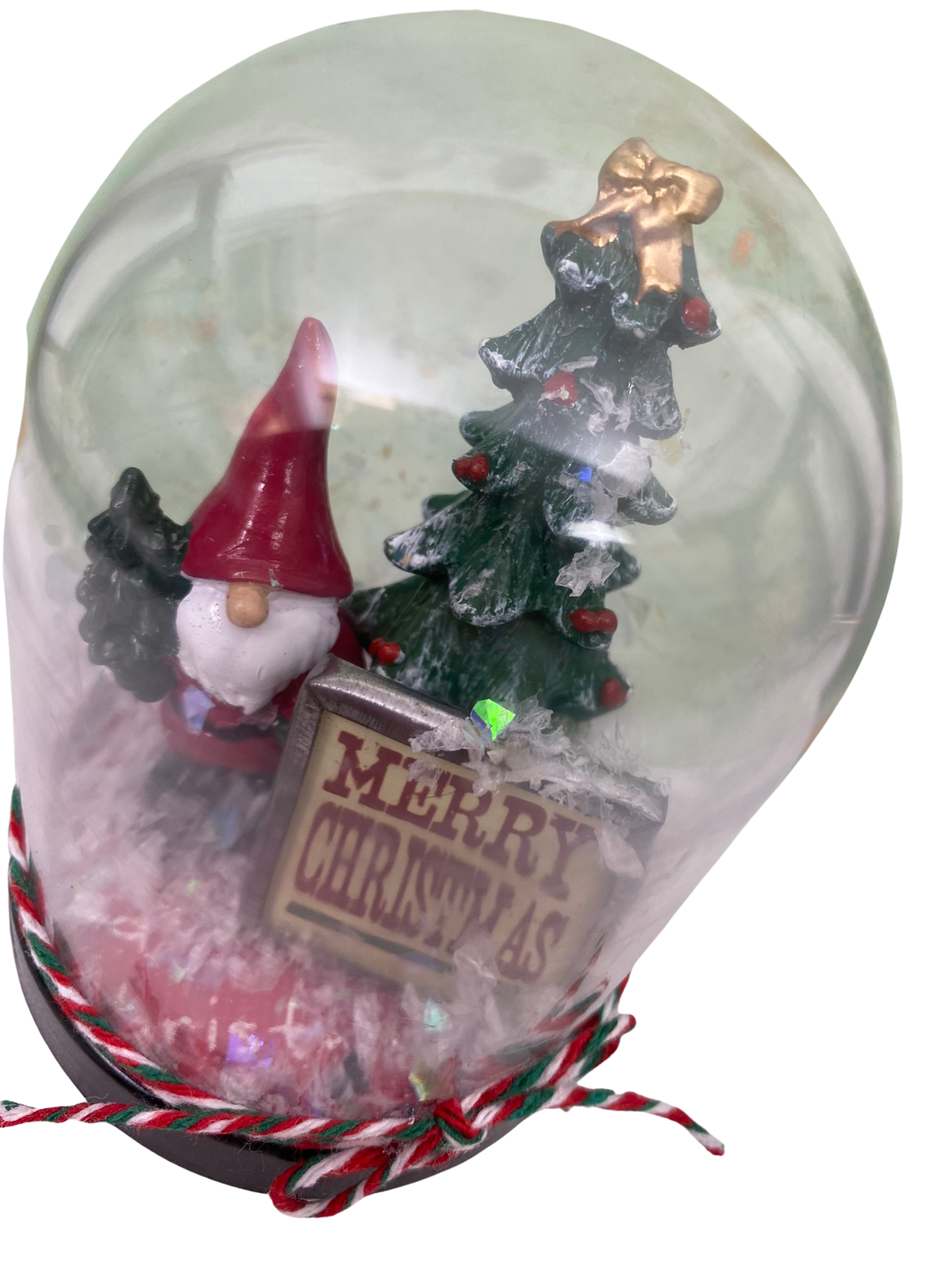AGD Christmas Decor - Merry Resin Santa Gnome Small Dome