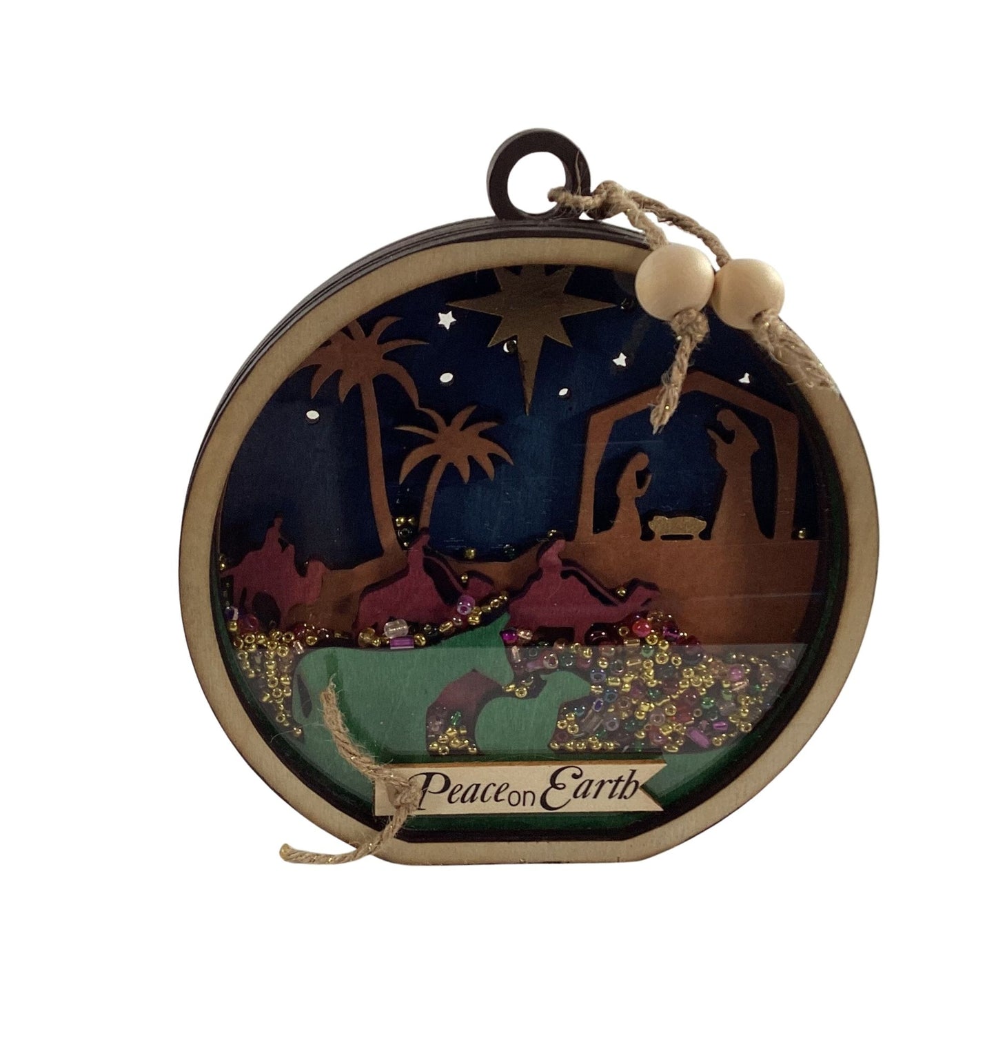 AGD Christmas Decor -  Nativity Layered Scene Chunky Wood Shaker