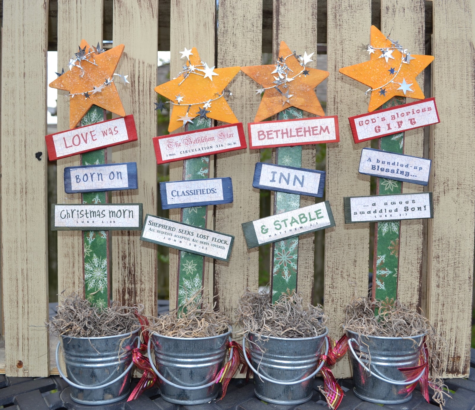 AGD CHRISTmas Decor - Prim Bethlehem Stable - PSP #1 4pc. Set