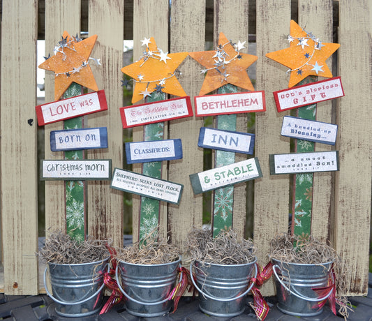 AGD CHRISTmas Decor - Prim Bethlehem Stable - PSP #1 4pc. Set