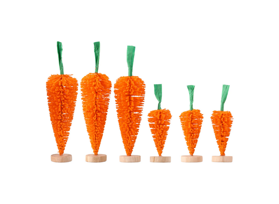 DT Easter Craft Supply - Miniature Bottlebrush Carrots Trees 3pks